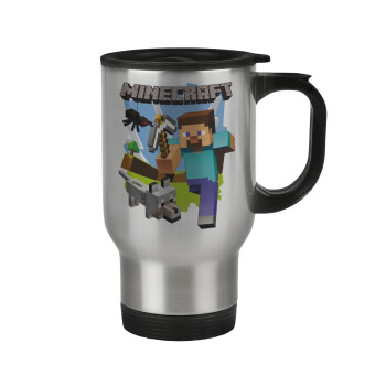 Minecraft Alex, Stainless steel travel mug with lid, double wall 450ml