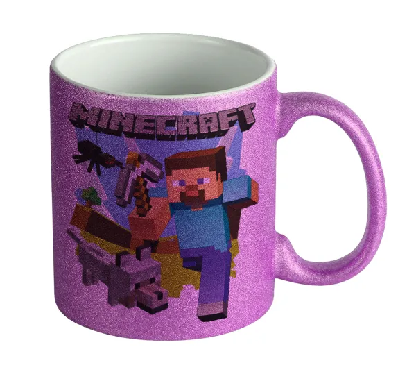 Minecraft Alex — Κούπα Μωβ Glitter που γυαλίζει, κεραμική, 330ml