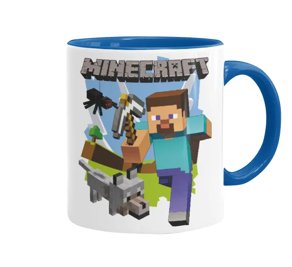 Minecraft Alex — Mug colored blue, ceramic, 330ml