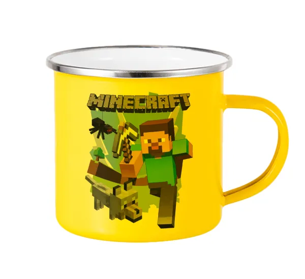 Minecraft Alex — Yellow Enamel Metallic Cup 360ml