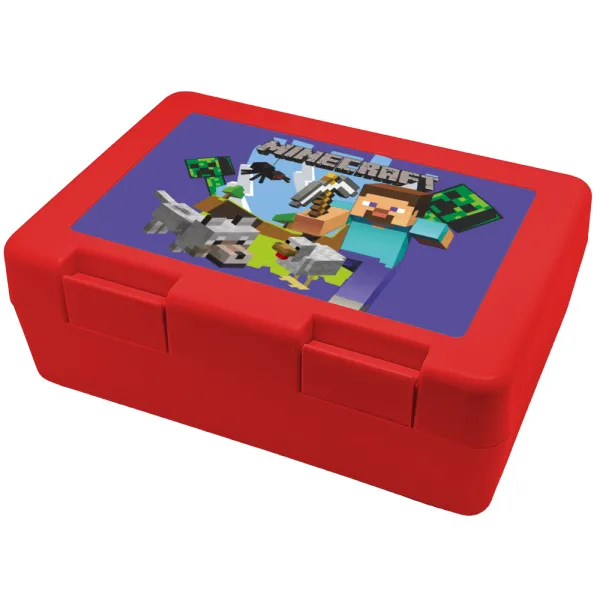 Minecraft Alex — Children's cookie container RED 185x128x65mm (BPA free plastic)