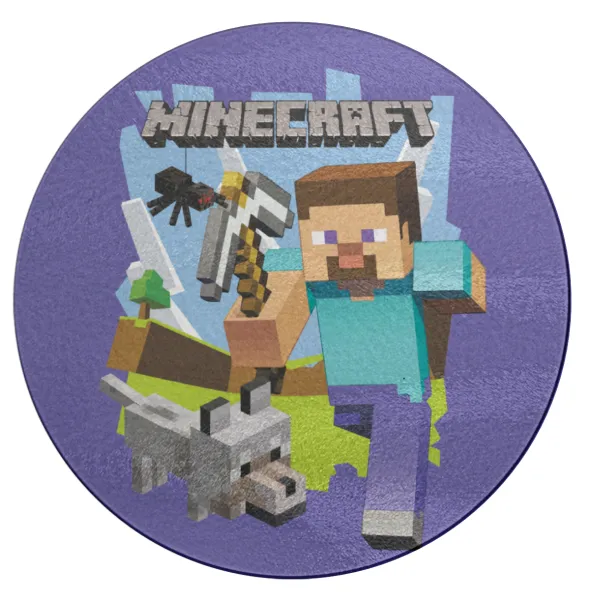 Minecraft Alex — Round glass cutting board (30cm)