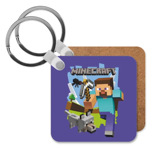 Minecraft Alex — Square wooden MDF keychain