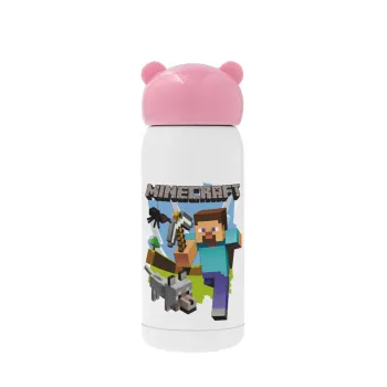 Minecraft Alex, Ροζ ανοξείδωτο παγούρι θερμό (Stainless steel), 320ml