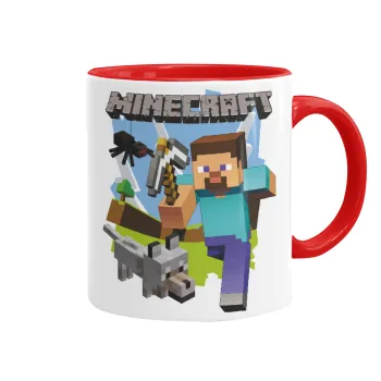 Minecraft Alex, Mug colored red, ceramic, 330ml