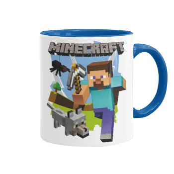 Minecraft Alex, Mug colored blue, ceramic, 330ml