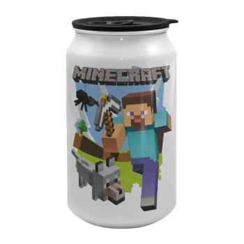 Minecraft Alex, Κούπα ταξιδιού μεταλλική με καπάκι (tin-can) 500ml