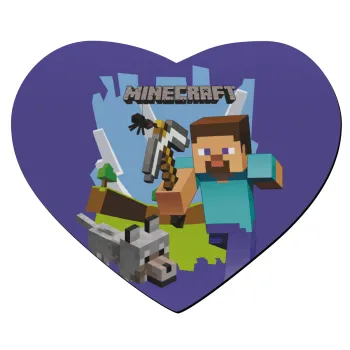 Minecraft Alex, Mousepad heart 23x20cm