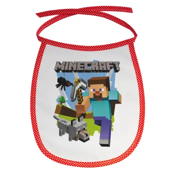 Minecraft Alex, Σαλιάρα μωρού αλέκιαστη με κορδόνι Κόκκινη