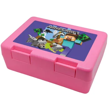 Minecraft Alex, Children's cookie container PINK 185x128x65mm (BPA free plastic)