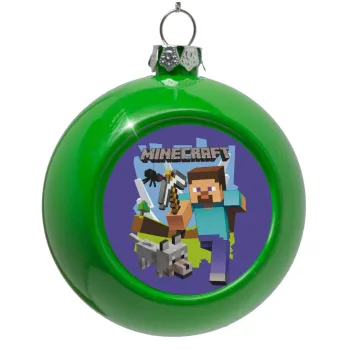 Minecraft Alex, Στολίδι Χριστουγεννιάτικη μπάλα δένδρου Πράσινο 8cm