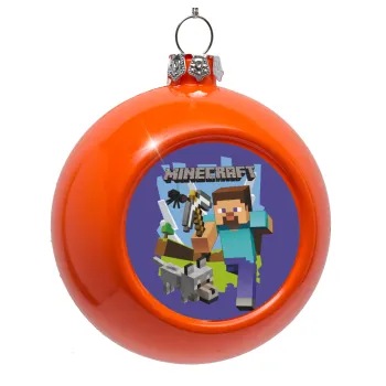 Minecraft Alex, Orange Christmas tree ornament bauble 8cm