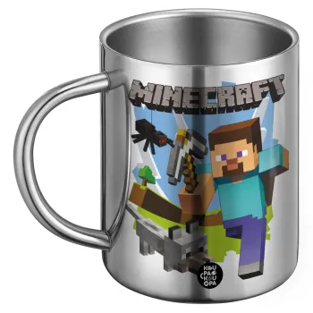 Minecraft Alex, Ανοξείδωτη Μεταλλική Κούπα 450ml - Διπλού Τοιχώματος
