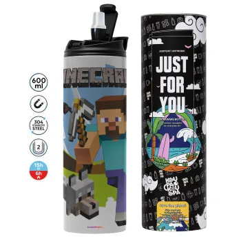 Minecraft Alex, Tumbler stainless steel GREY 600ml