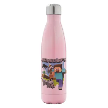 Minecraft Alex, Metal mug thermos Pink Iridiscent (Stainless steel), double wall, 500ml