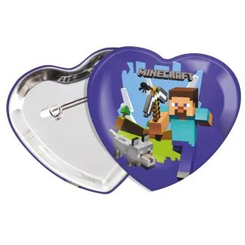 Minecraft Alex, Κονκάρδα παραμάνα καρδιά (57x52mm)