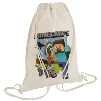 Minecraft Alex, Τσάντα πλάτης πουγκί GYMBAG natural (28x40cm)