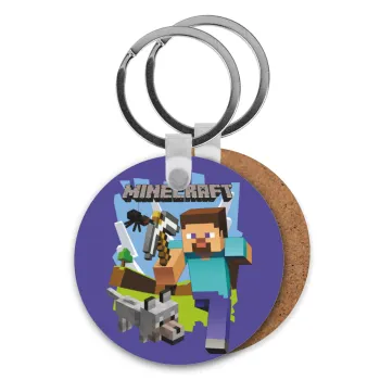 Minecraft Alex, Μπρελόκ Ξύλινο στρογγυλό MDF Φ5cm