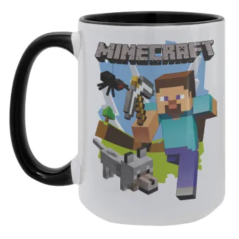 Minecraft Alex, Κούπα Mega 15oz, κεραμική Μαύρη, 450ml