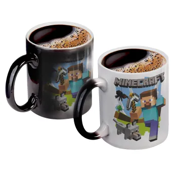 Minecraft Alex, Color changing magic Mug, ceramic, 330ml when adding hot liquid inside, the black colour desappears (1 pcs)