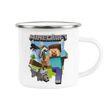 Minecraft Alex, Κούπα Μεταλλική εμαγιέ λευκη 360ml