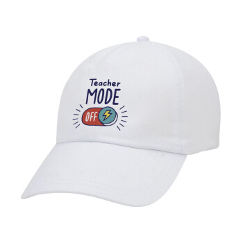 Teacher mode, Καπέλο Baseball Λευκό (5-φύλλο, unisex)