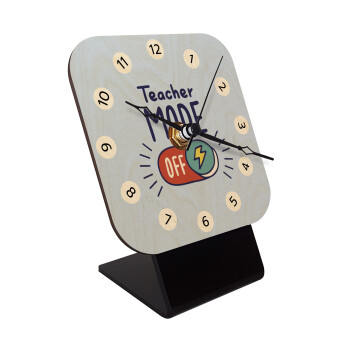 Teacher mode, Quartz Table clock in natural wood (10cm)