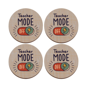 Teacher mode, ΣΕΤ x4 Σουβέρ ξύλινα στρογγυλά plywood (9cm)