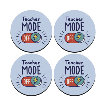 Teacher mode, ΣΕΤ 4 Σουβέρ ξύλινα στρογγυλά (9cm)