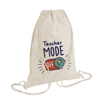Teacher mode, Τσάντα πλάτης πουγκί GYMBAG natural (28x40cm)
