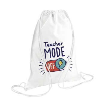 Teacher mode, Τσάντα πλάτης πουγκί GYMBAG λευκή (28x40cm)