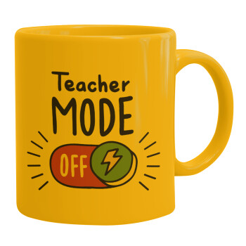 Teacher mode, Ceramic coffee mug yellow, 330ml (1pcs)