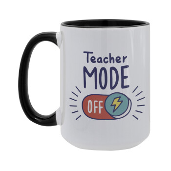 Teacher mode, Κούπα Mega 15oz, κεραμική Μαύρη, 450ml