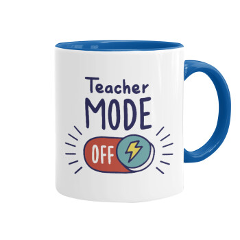 Teacher mode, Mug colored blue, ceramic, 330ml