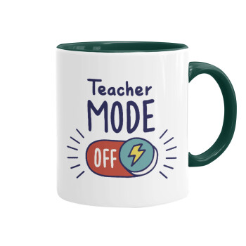 Teacher mode, Mug colored green, ceramic, 330ml
