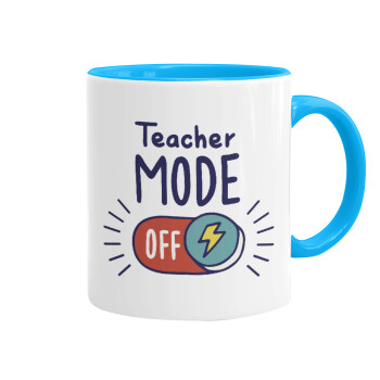 Teacher mode, Mug colored light blue, ceramic, 330ml