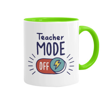 Teacher mode, Mug colored light green, ceramic, 330ml