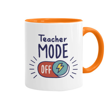 Teacher mode, Mug colored orange, ceramic, 330ml