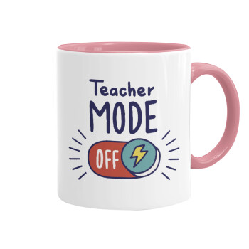 Teacher mode, Κούπα χρωματιστή ροζ, κεραμική, 330ml