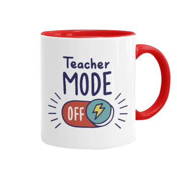 Teacher mode, Mug colored red, ceramic, 330ml