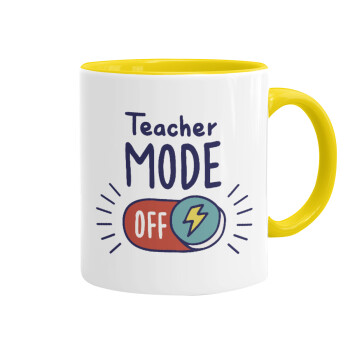 Teacher mode, Mug colored yellow, ceramic, 330ml
