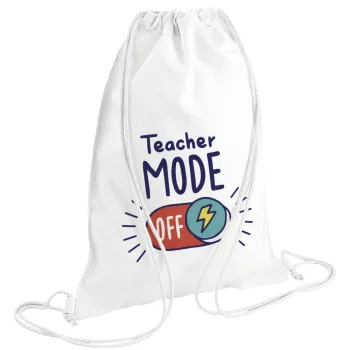 Teacher mode, Backpack pouch GYMBAG white (28x40cm)