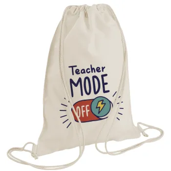 Teacher mode, Backpack bag GYMBAG natural (28x40cm)