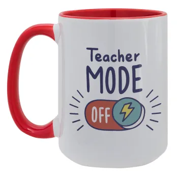 Teacher mode, Κούπα Mega 15oz, κεραμική Κόκκινη, 450ml