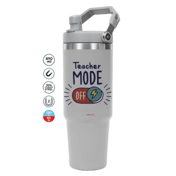 Teacher mode, GREY color, 890ml (30oz) stainless Steel Tumbler with Handle