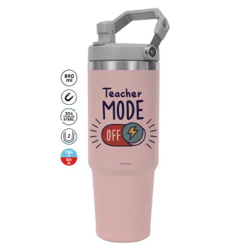 Teacher mode, Pink color, 890ml (30oz) stainless Steel Tumbler with Handle