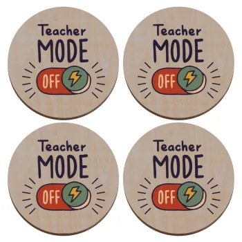 Teacher mode, ΣΕΤ x4 Σουβέρ ξύλινα στρογγυλά plywood (9cm)