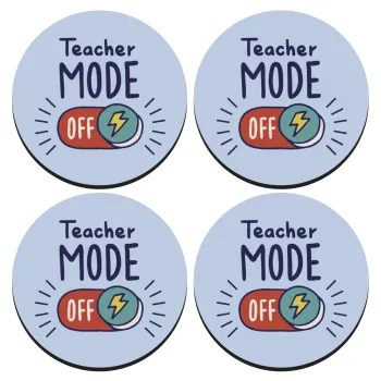 Teacher mode, ΣΕΤ 4 Σουβέρ ξύλινα στρογγυλά (9cm)