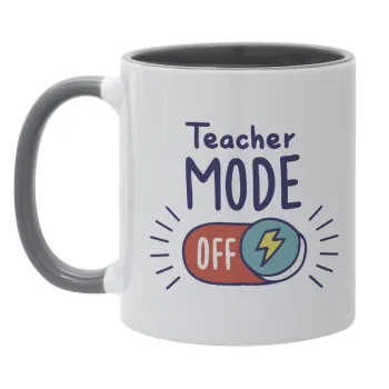Teacher mode, Κούπα χρωματιστή γκρι, κεραμική, 330ml