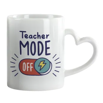 Teacher mode, Mug heart handle, ceramic, 330ml